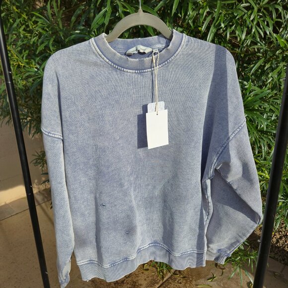 Free People Snow Washed Destroyed Crew - Picture 7 of 7